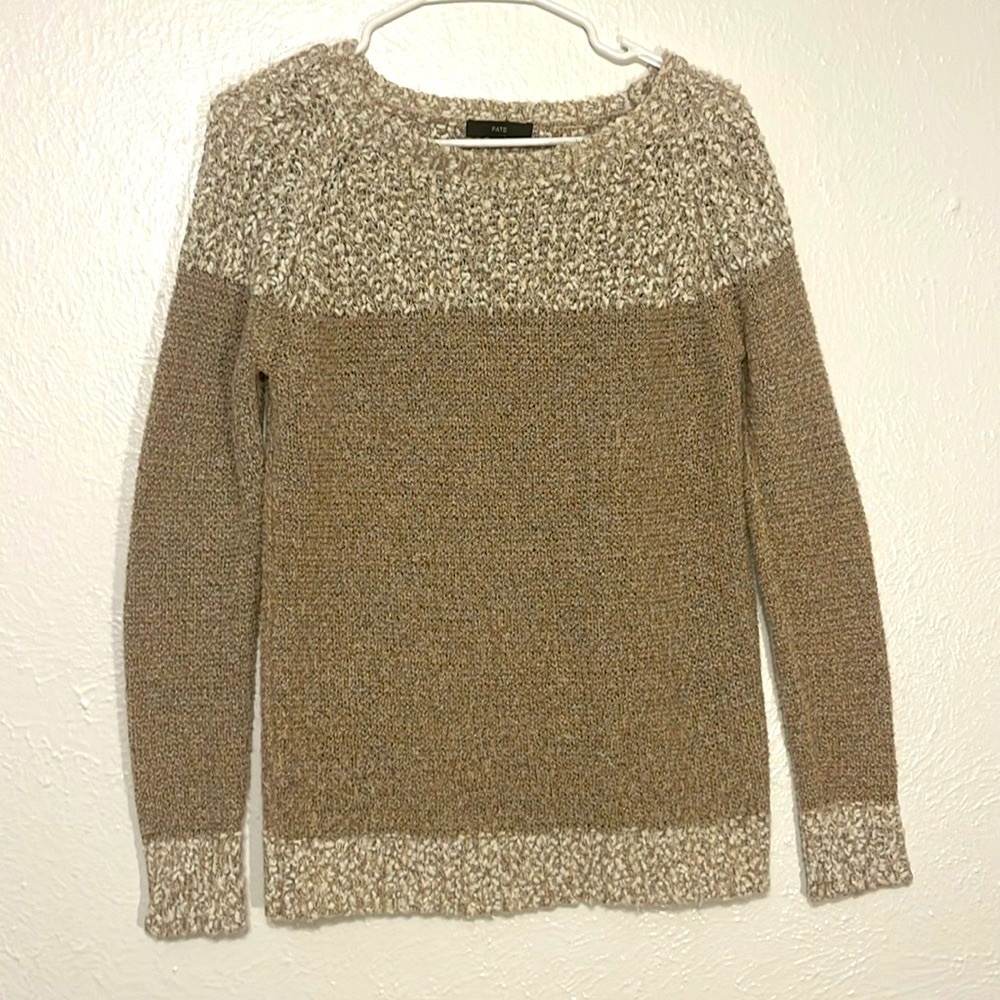 Anthropologie Brown and Cream Sweater